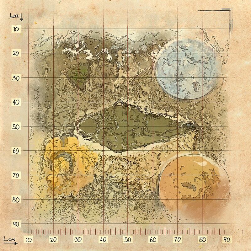 Topographical map of Extinction from the Wiki