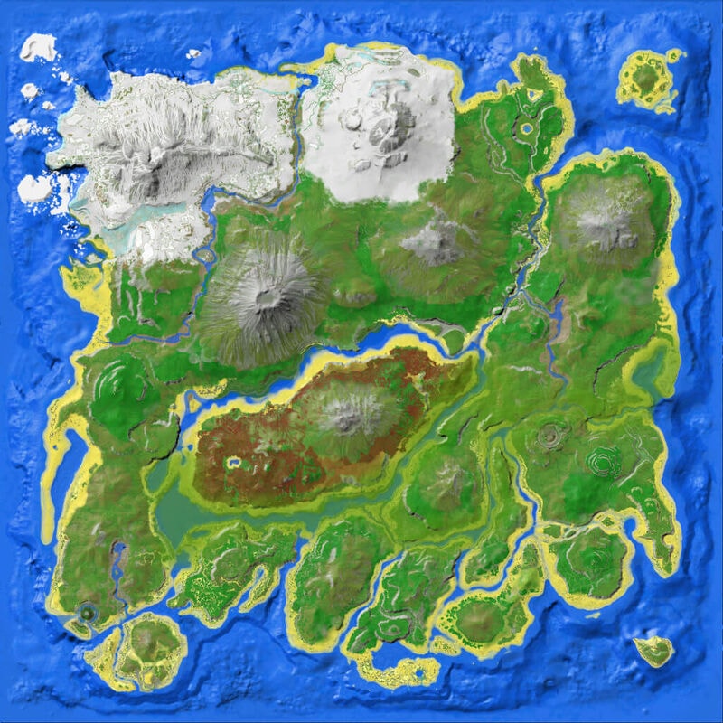 Topographical map of The Island from the Wiki